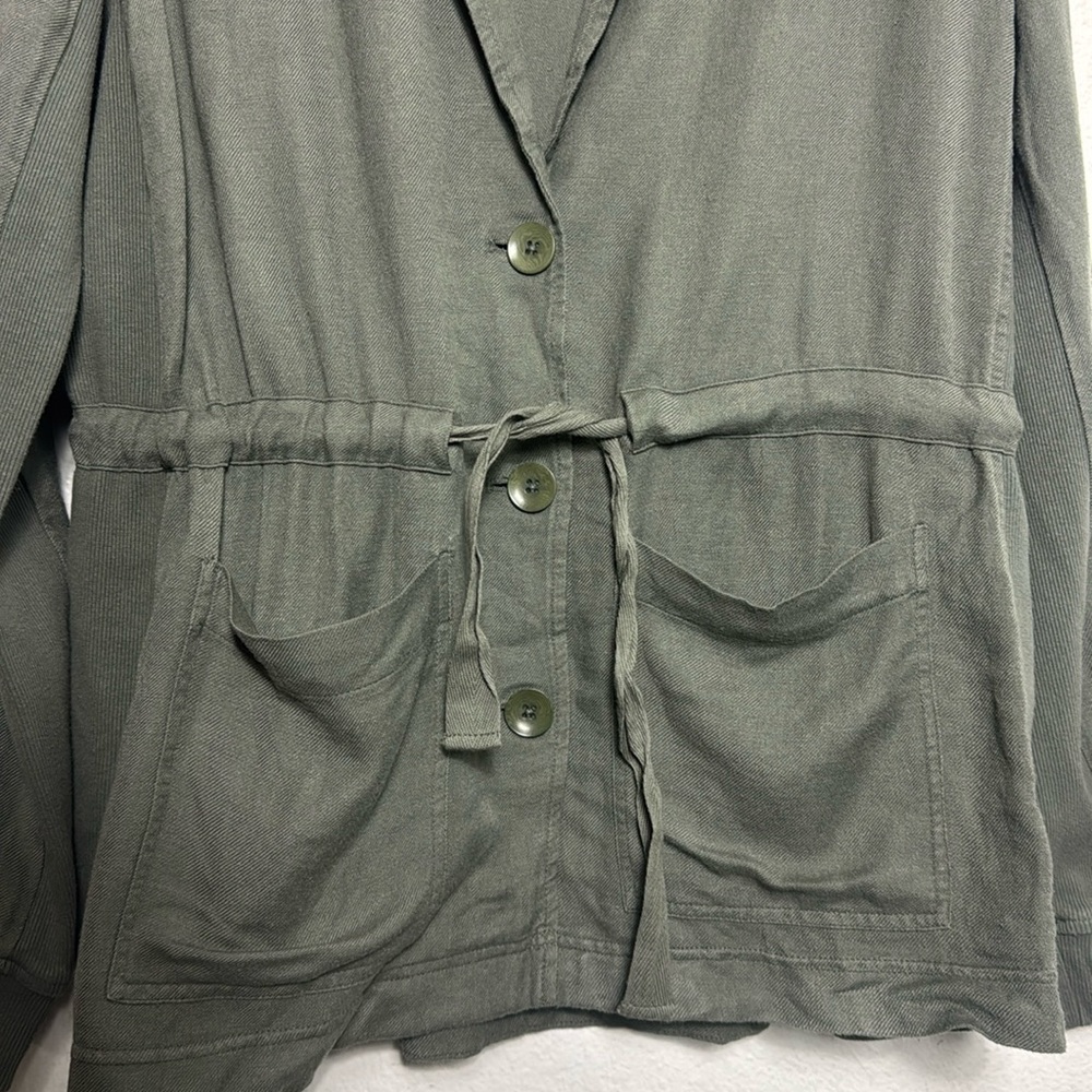 Splendid Soleil Jacket with self tie waist Soft Vintage Olive Green Medium NWT - Picture 7 of 12